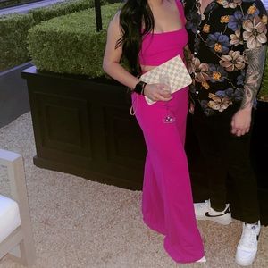 LULUS Hot Pink Only Tonight 2-Piece Jumpsuit